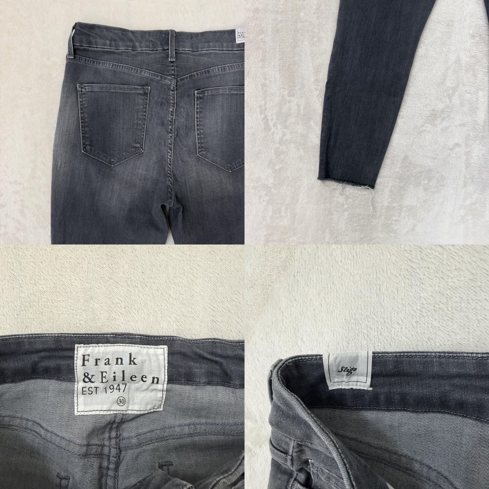 Frank & Eileen Frank & Eileen Sligo Jeans Womens 30 Gray Mid Rise Skinny Stretch Denim Raw Hem Pants Skinny Jeans 5-Pocket Womens Size 30" / US 8 / IT 44 - 9 Thumbnail
