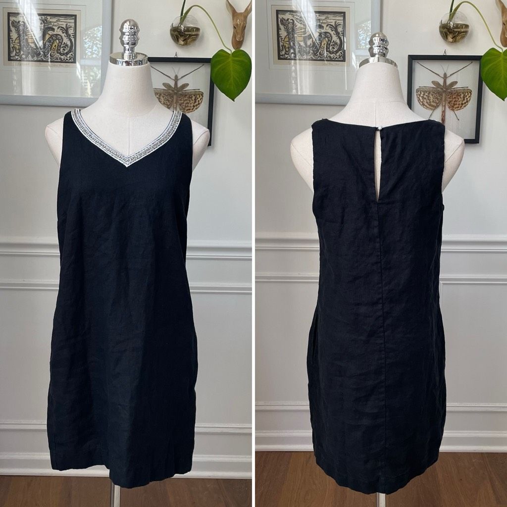 Tommy Bahama Tommy Bahama Black Linen Shift Dress XS Size XS / US 0-2 / IT 36-38 - 1 Thumbnail