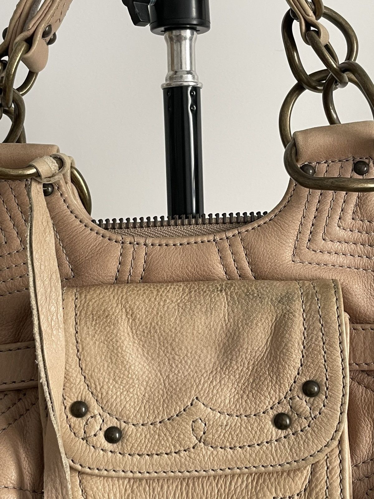 Orciani Vintage Orciani Beige Leather Mini Bag Y2K Luxury RARE Size ONE SIZE - 6 Thumbnail