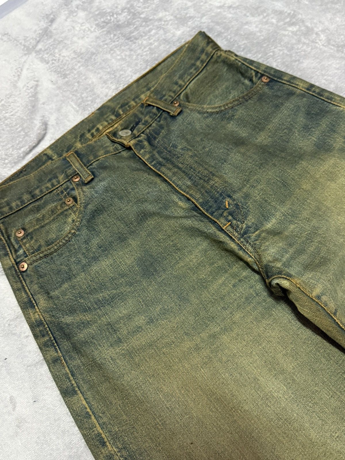 Levi's × Vintage Vintage 90s LEVIS 502 Big E LVC 60s Selvedge Mud Wash Jeans Size US 30 / EU 46 - 9 Thumbnail