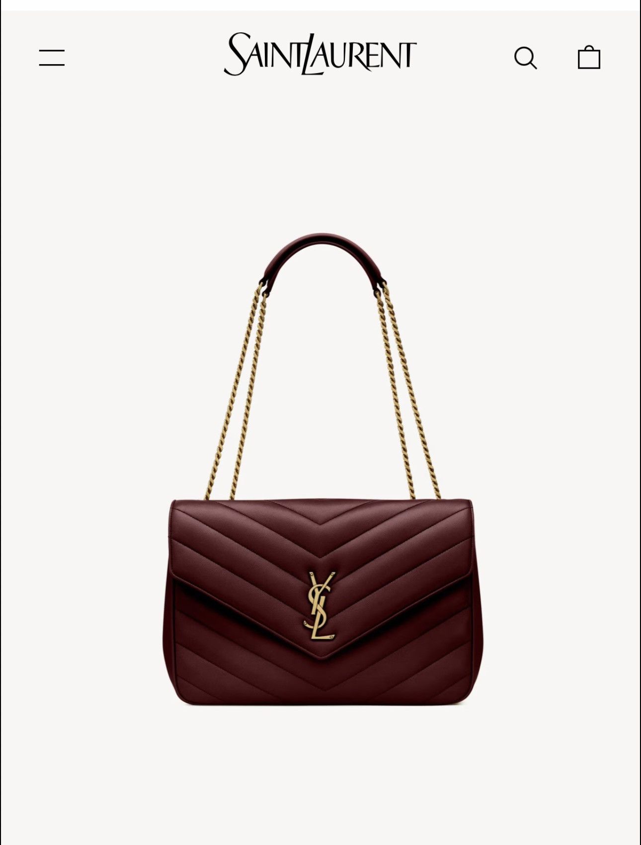 Saint Laurent Paris YSL LOULOU LARGE IN MATELASSÉ LAMBSKIN “ROUGE CABERNET” Size ONE SIZE - 17 Thumbnail