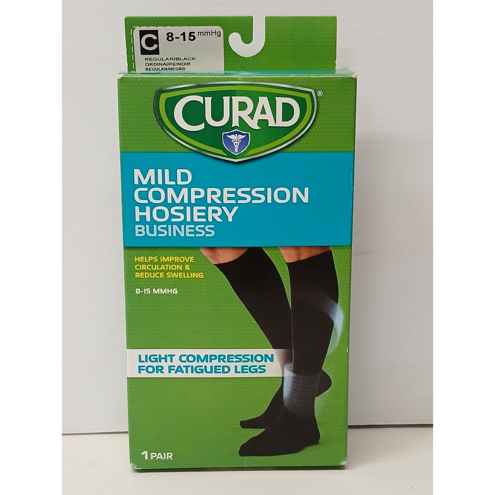 Other Curad (8-15 MMHG) Black Light Compression 1 Pair Socks Size ONE SIZE - 1 Thumbnail