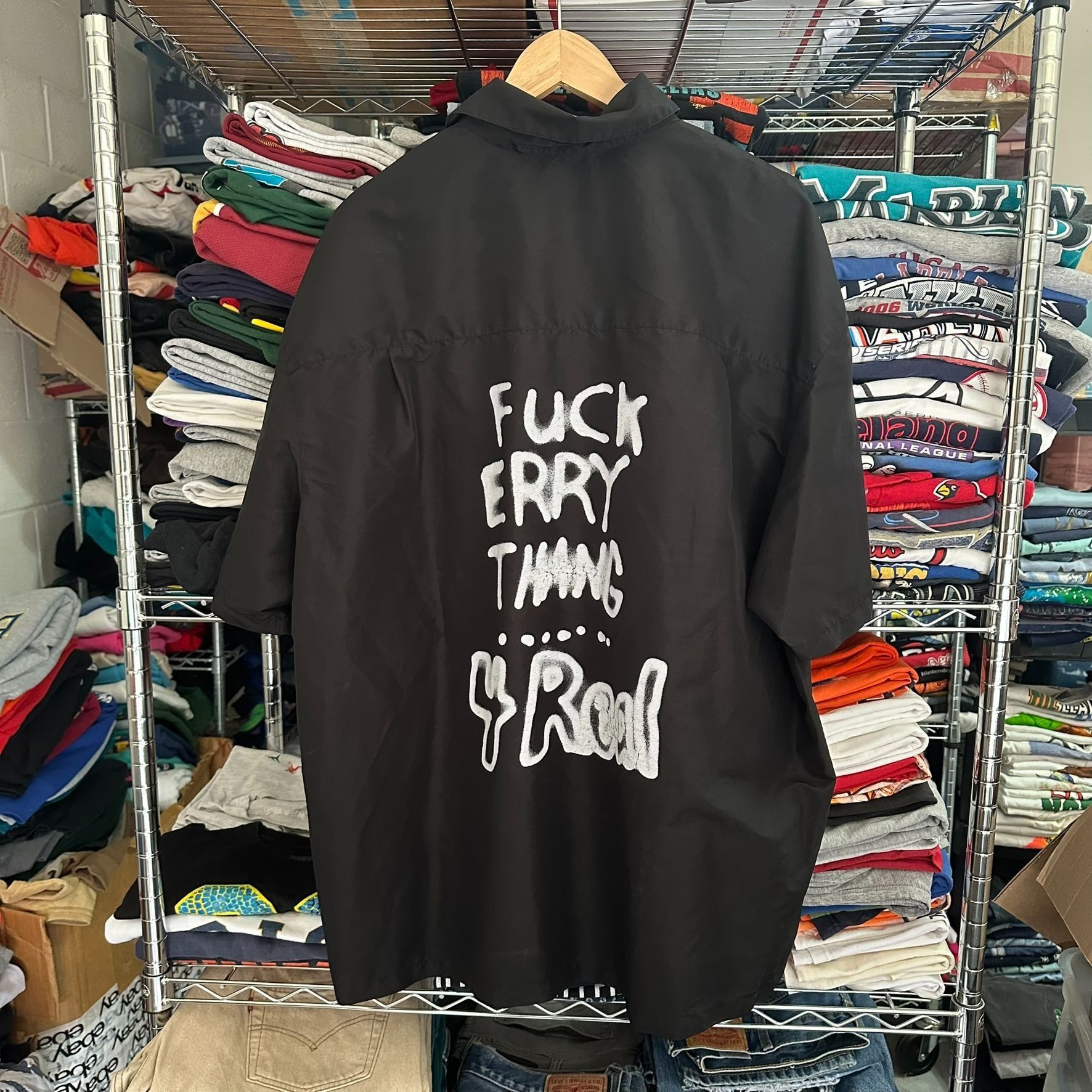 Heron Preston Heron Preston F Errythang Taffeta Bowling Shirt Black XXL SS Size US XXL / EU 58 / 5 - 1 Thumbnail