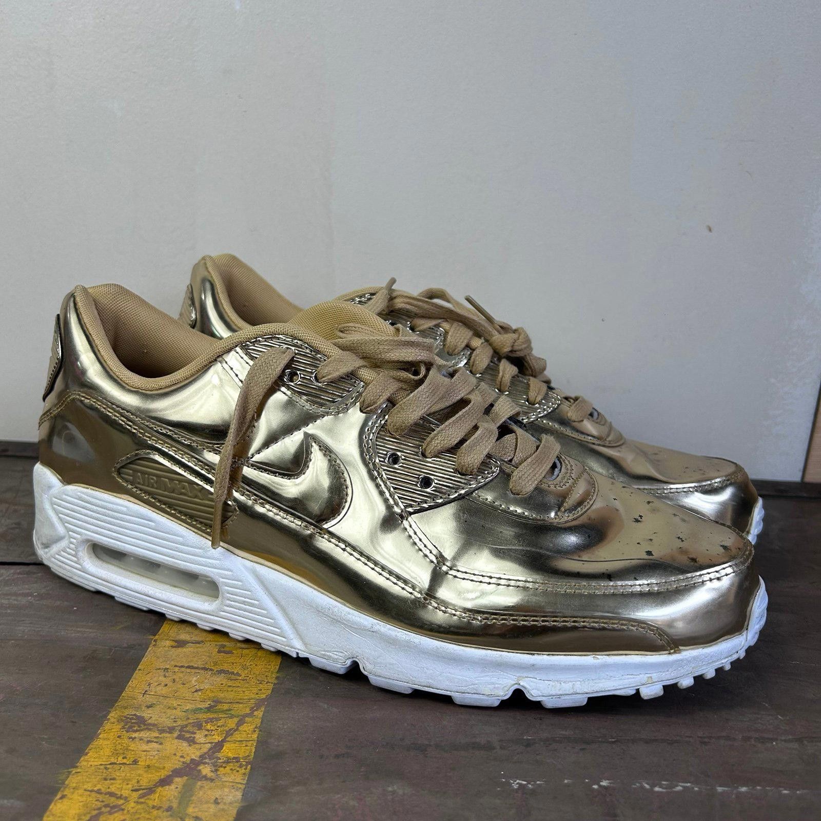 Nike Nike Air Max 90 PRM Metallic Gold Chrome Finish Retro Air Size US 13 / EU 46 - 3 Thumbnail