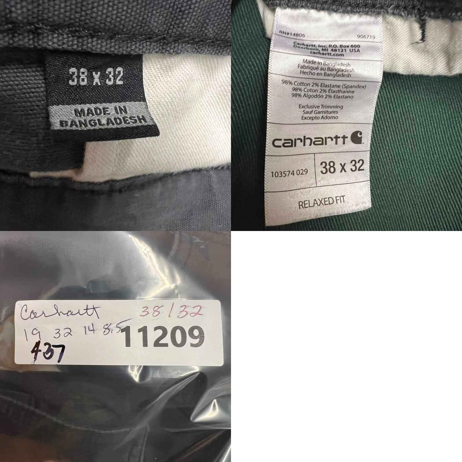 Carhartt Carhartt Relaxed Fit Cargo Work Pants Mens 38x32 Gray Jeans Cargo 5-Pocket Logo USA 90s Vintage No Size US 38 / EU 54 - 8 Thumbnail