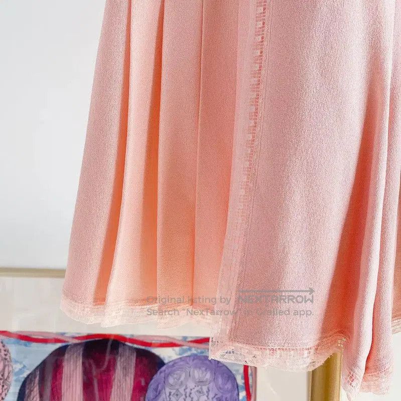 Chanel Chanel Pink Silk A-Line Skirt for Summer . Size 22" - 4 Thumbnail