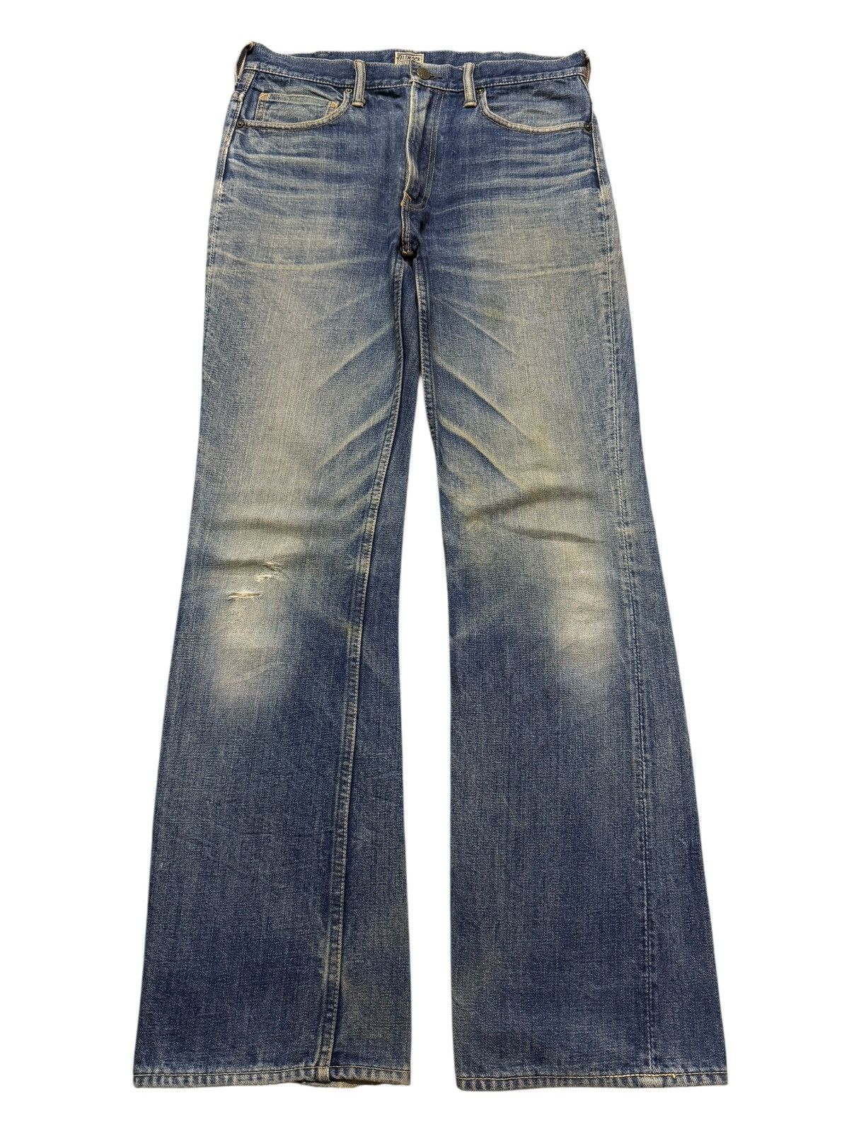 If Six Was Nine Vintage 90s Japanese Brand Blue Mud Wash Faded Bootcut Jeans Size US 31 - 1 Thumbnail