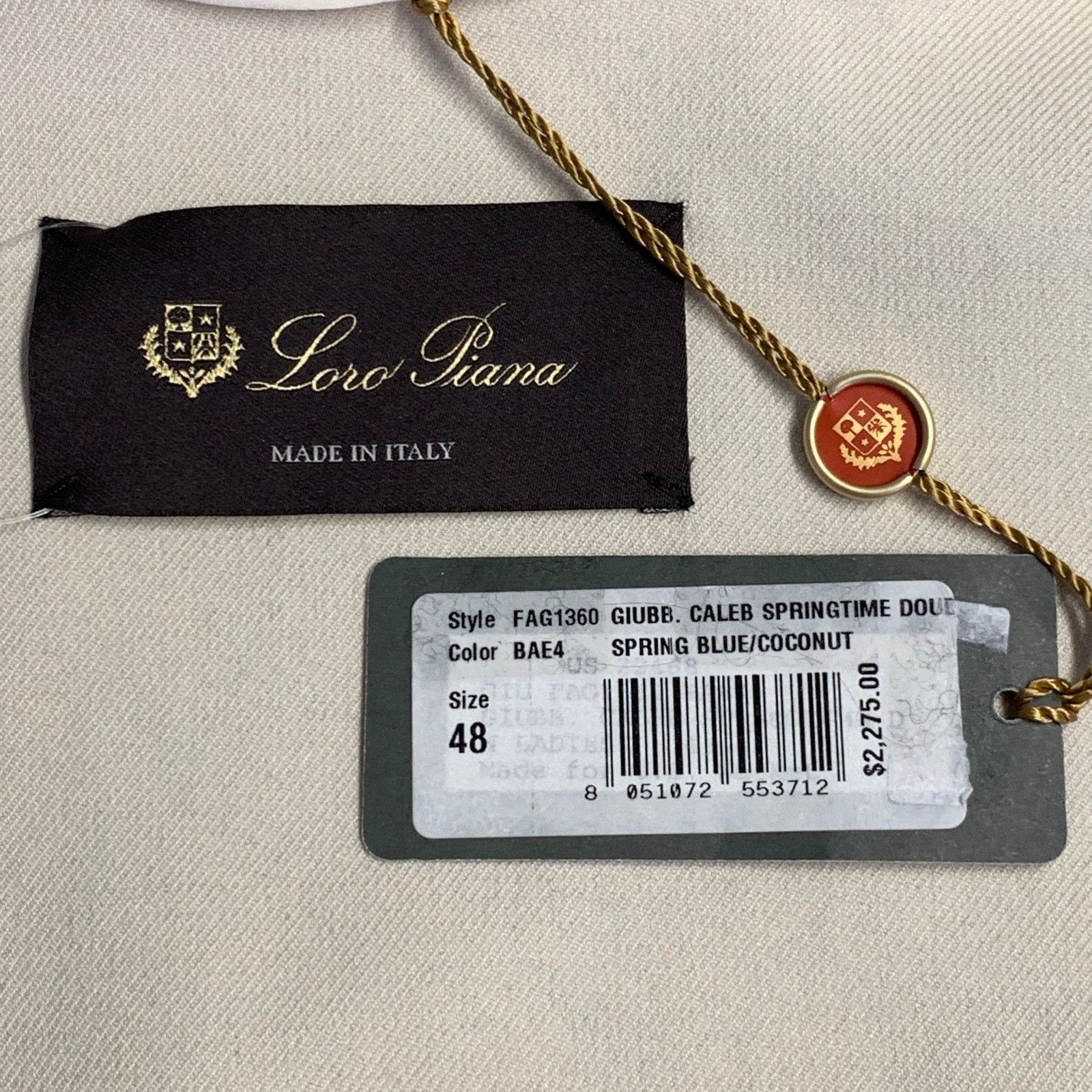 Loro Piana LORO PIANA Caleb Navy Cotton Double Breasted Jacket Blazer Size XL / US 12-14 / IT 48-50 - 6 Thumbnail