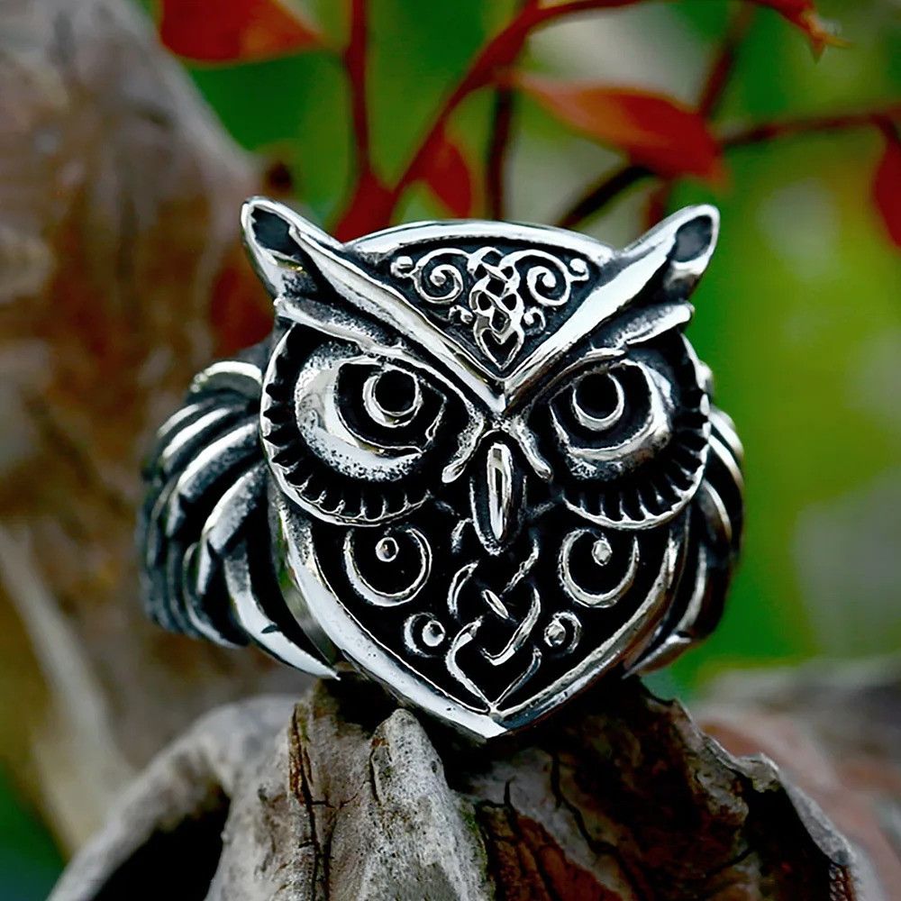Jewelry Vintage Stainless Steel Owl Ring Size ONE SIZE - 5 Thumbnail