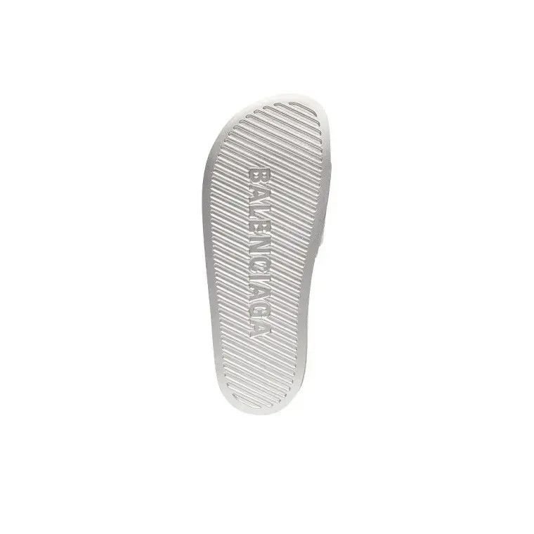 Balenciaga o1w1db11125 Pool Slide Sandals Metallic in Silver Size US 13 / EU 46 - 3 Thumbnail