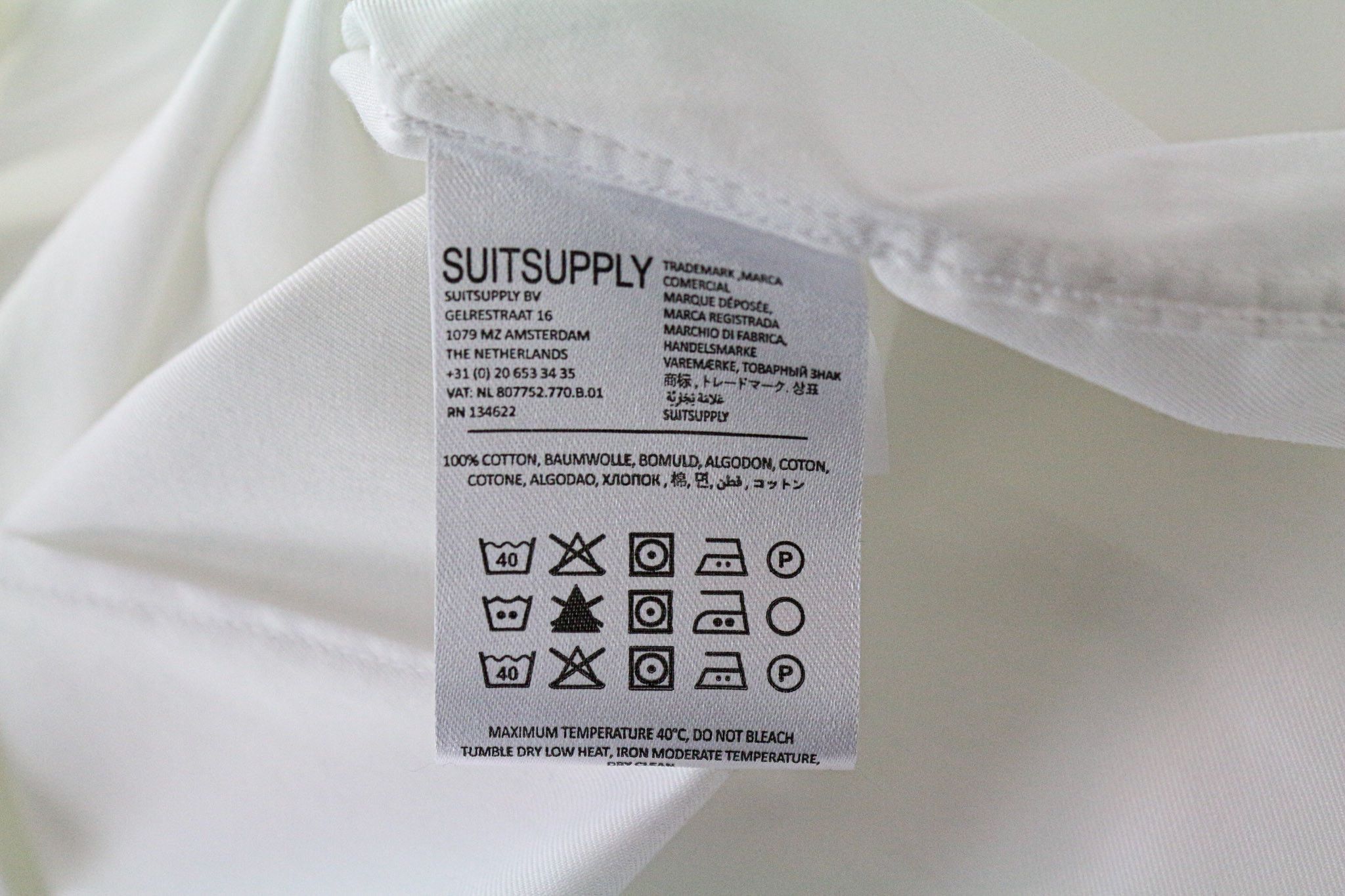 Suitsupply 43/ 17 Solid White Extra Slim Cut Egyptian Cotton 72924 Size 42R - 6 Thumbnail