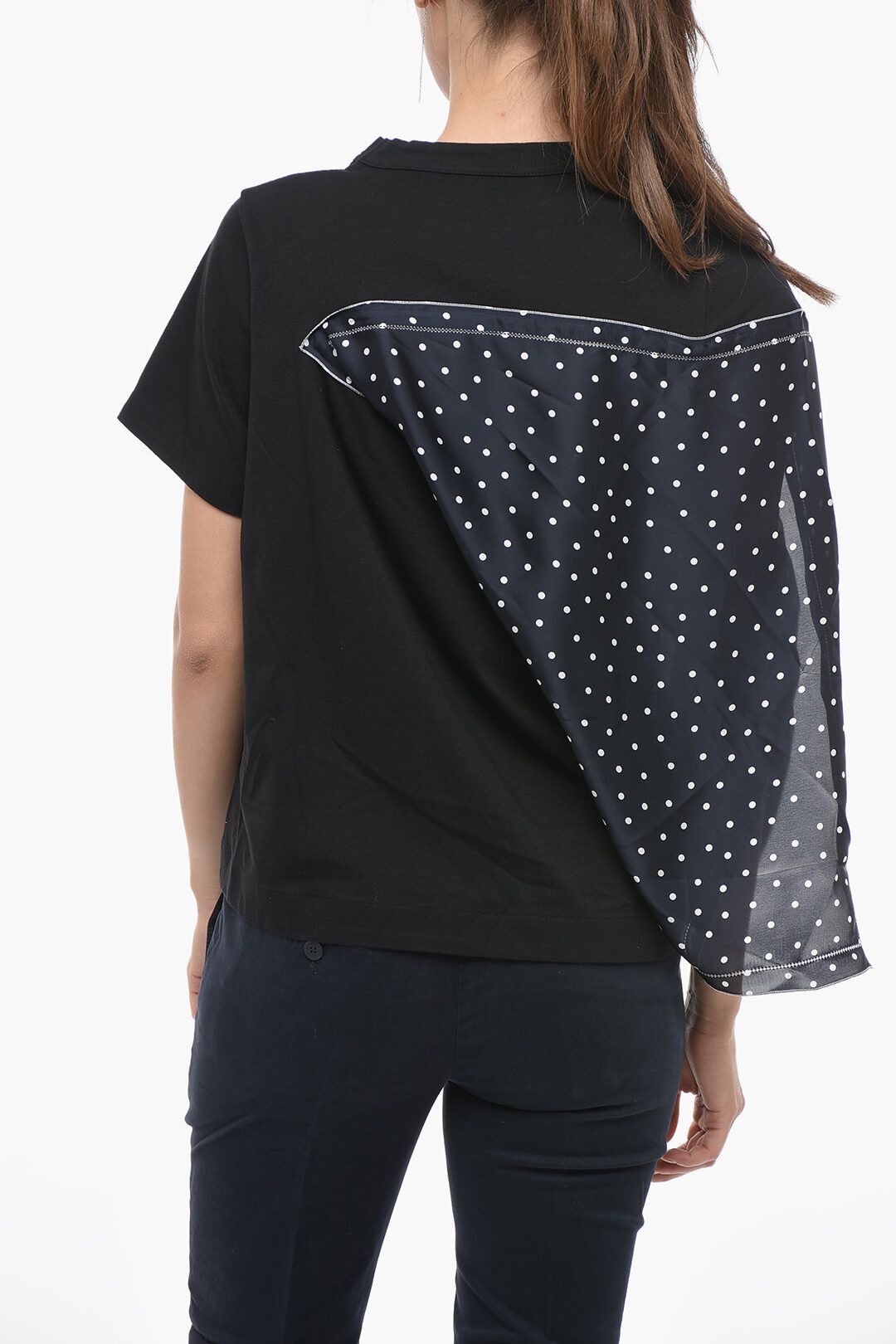 Sacai og1mm0724 Crewneck T-Shirt in Black Size S / US 4 / IT 40 - 2 Thumbnail