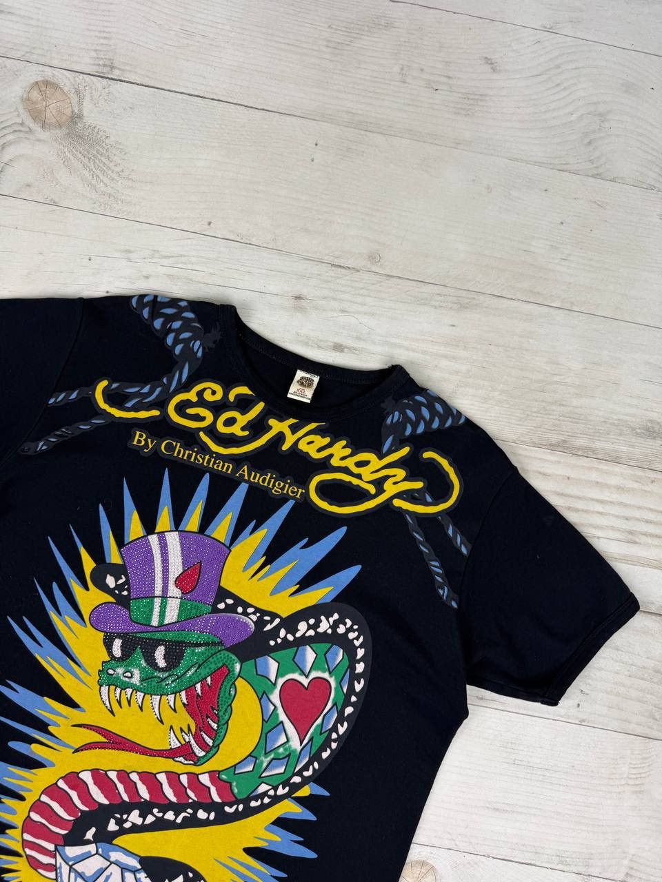 Christian Audigier Ed Hardy By Christian Audigier Live And Rock T Shirt Size US XXL / EU 58 / 5 - 2 Thumbnail