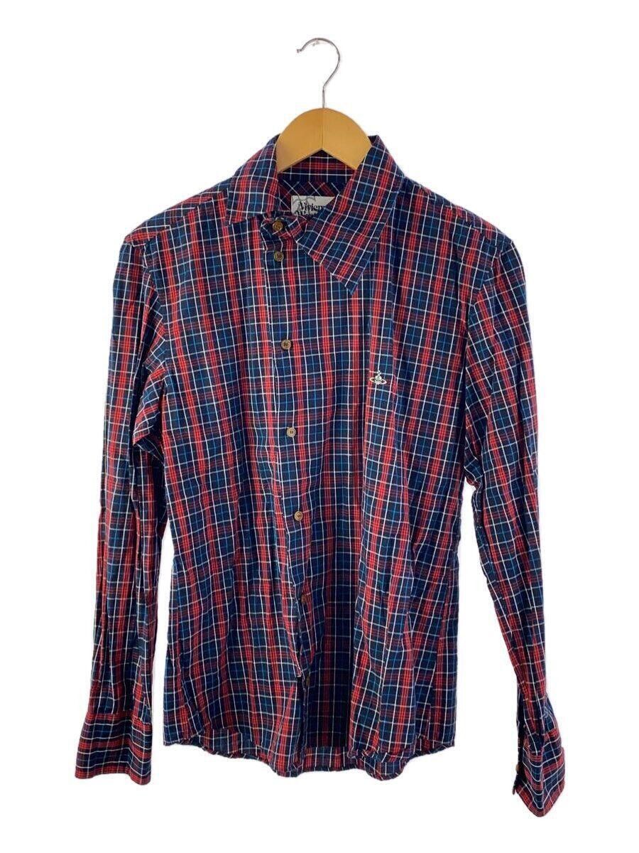 image of Vivienne Westwood Checkered Orb Shirt in Navy, Men's (Size Small)