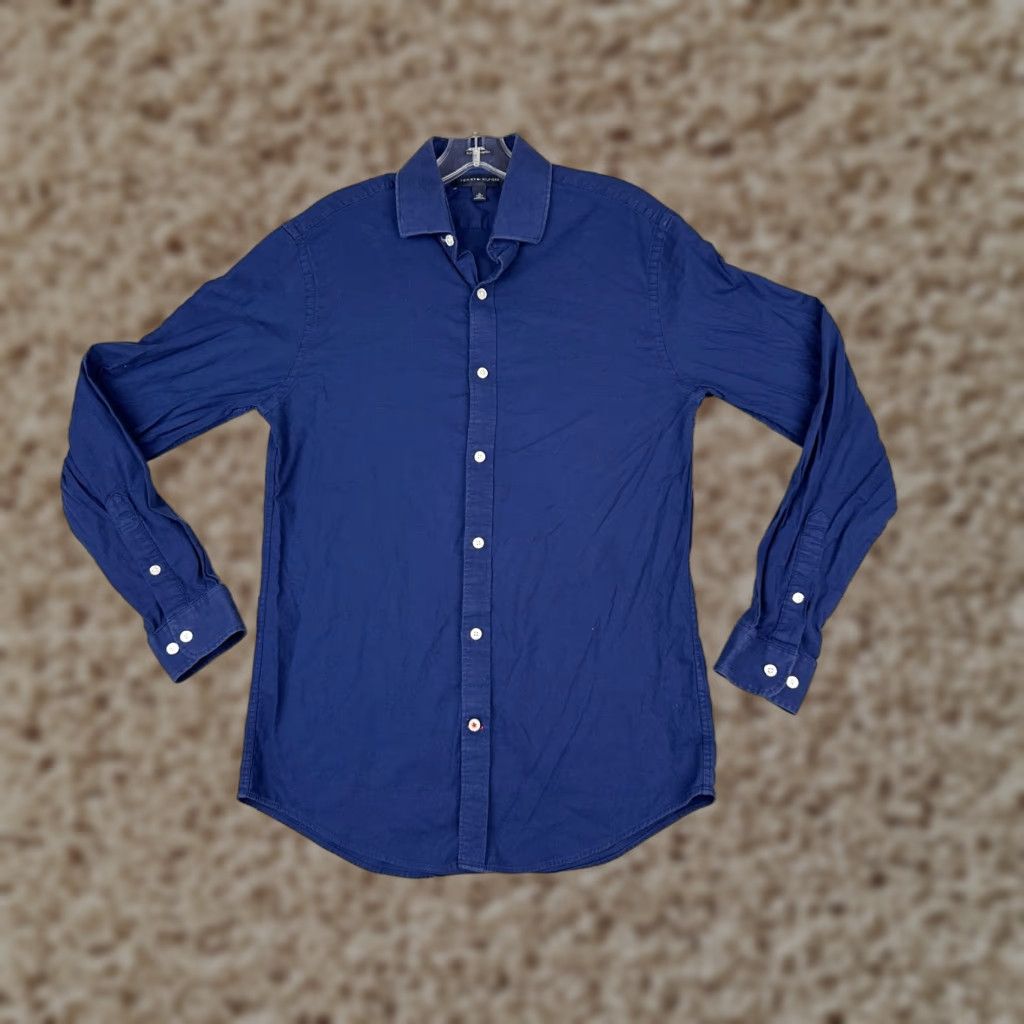 Tommy Hilfiger Tommy Hilfiger Button-Up Shirt Men 15 Blue Long Sleeve Cotton Regular Fit Size US M / EU 48-50 / 2 - 1 Thumbnail