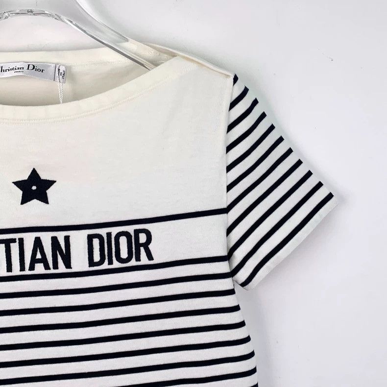 Dior Dior Color-blocked striped letter embroidery cotton short- Size XS / US 0-2 / IT 36-38 - 3 Thumbnail