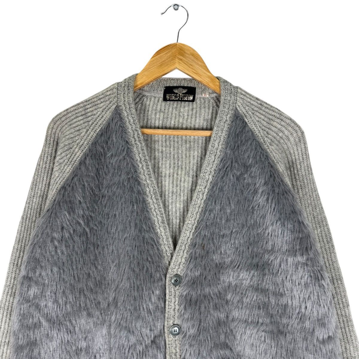 Vintage 🌟60s WORLD PIGEON MOHAIR GRIZLY CARDIGAN JACKET Size US L / EU 52-54 / 3 - 5 Thumbnail