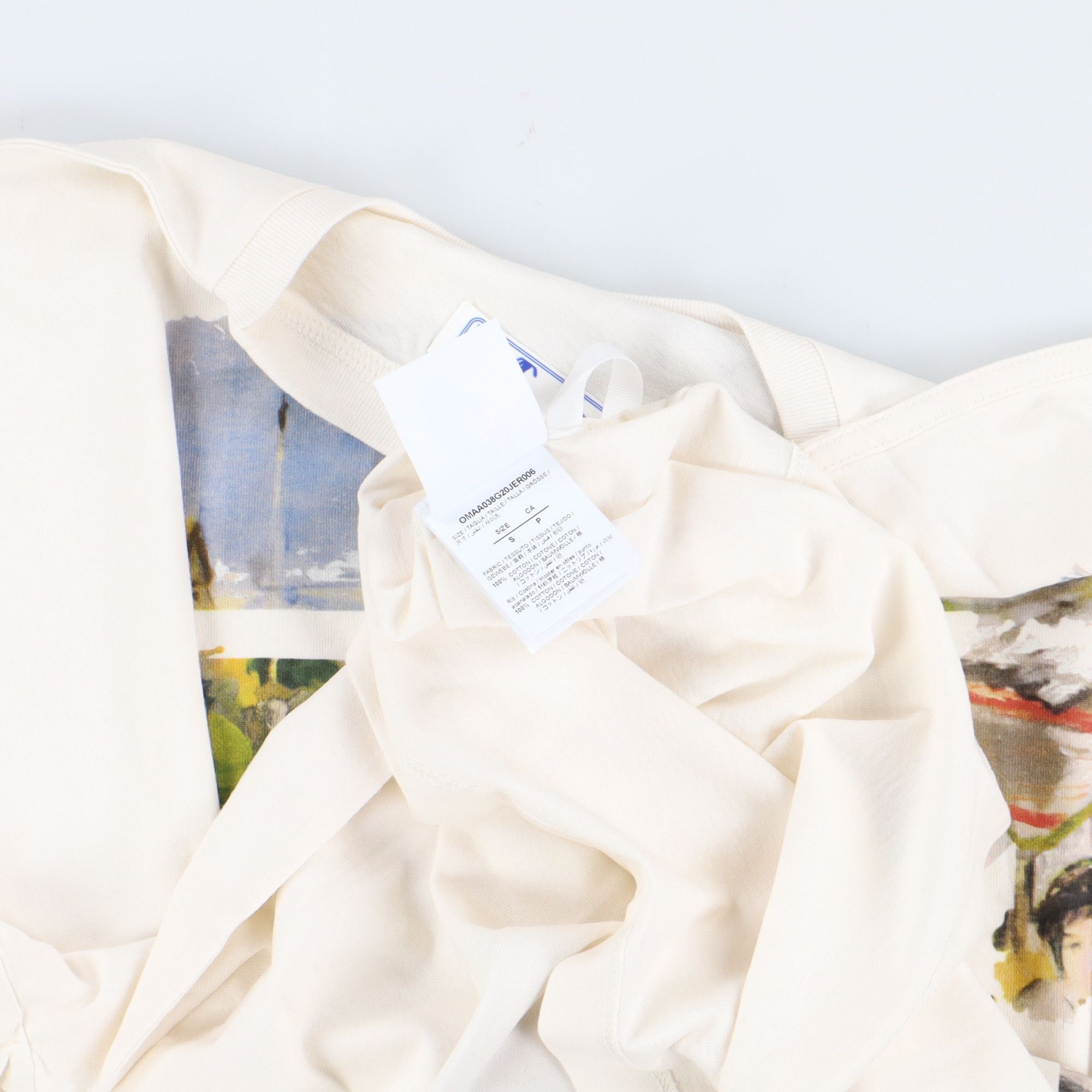 Off-White Cream Painting Arrows Oversized T-Shirt Size US S / EU 44-46 / 1 - 8 Thumbnail