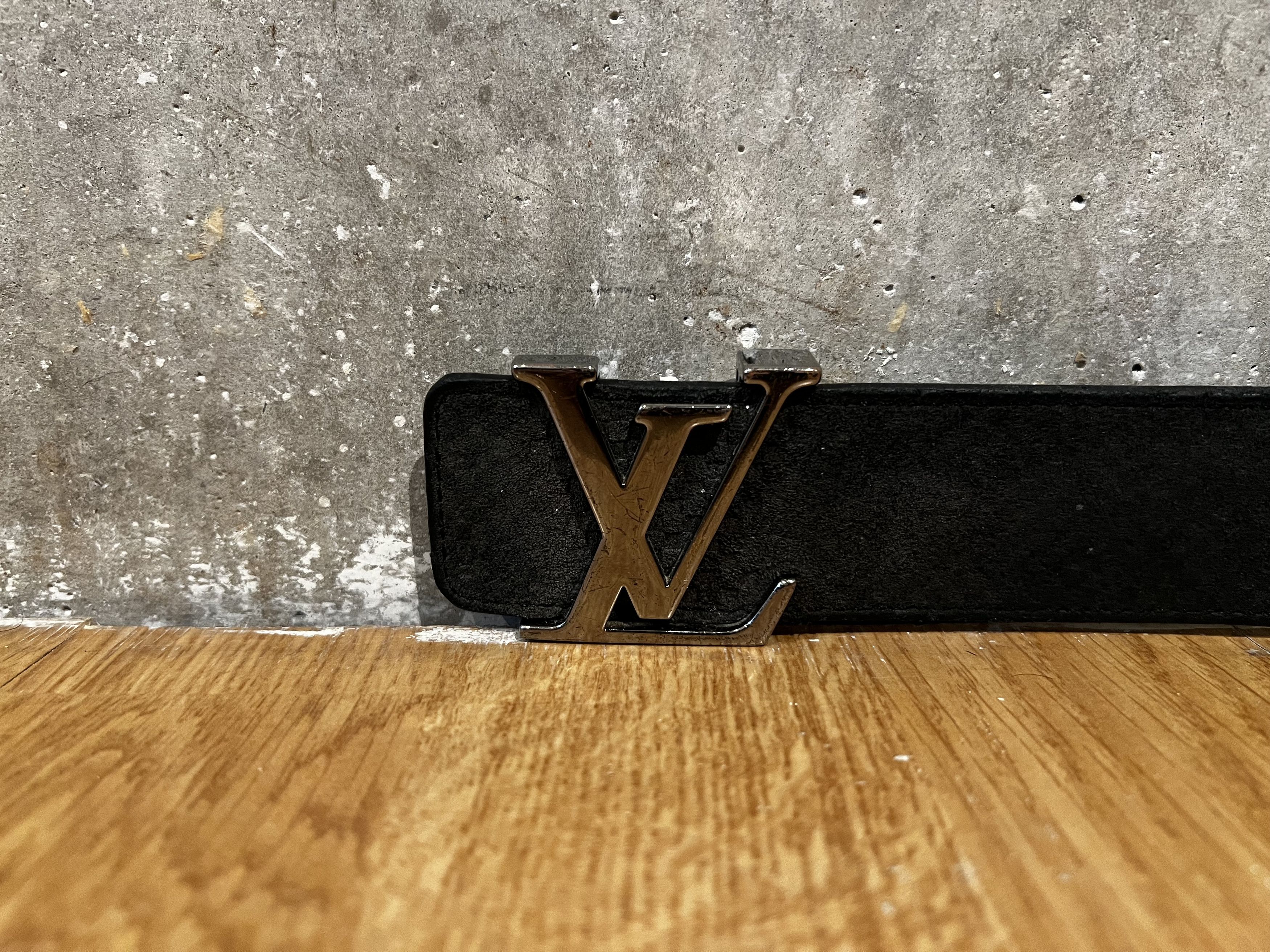 Louis Vuitton Louis Vuitton Initiales Mini Damier Suede Carbone Belt Size 38 - 2 Thumbnail
