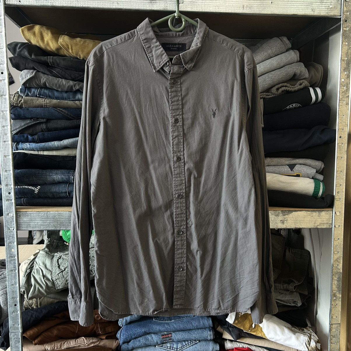 Allsaints Designer Allsaints Small Logo Basic Button Up shirt size M Size US M / EU 48-50 / 2 - 1 Thumbnail