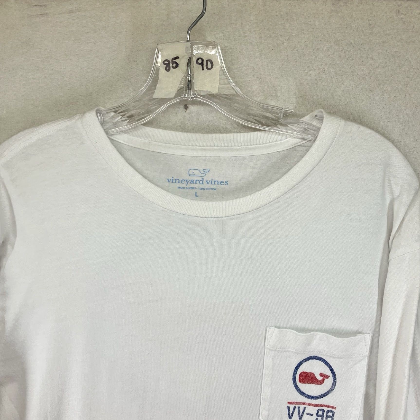 Vineyard Vines Vineyard Vines Men's Long Sleeve T-Shirt Crew Neck Graphic Print 90s Nautical Beach White Large Size US L / EU 52-54 / 3 - 5 Thumbnail