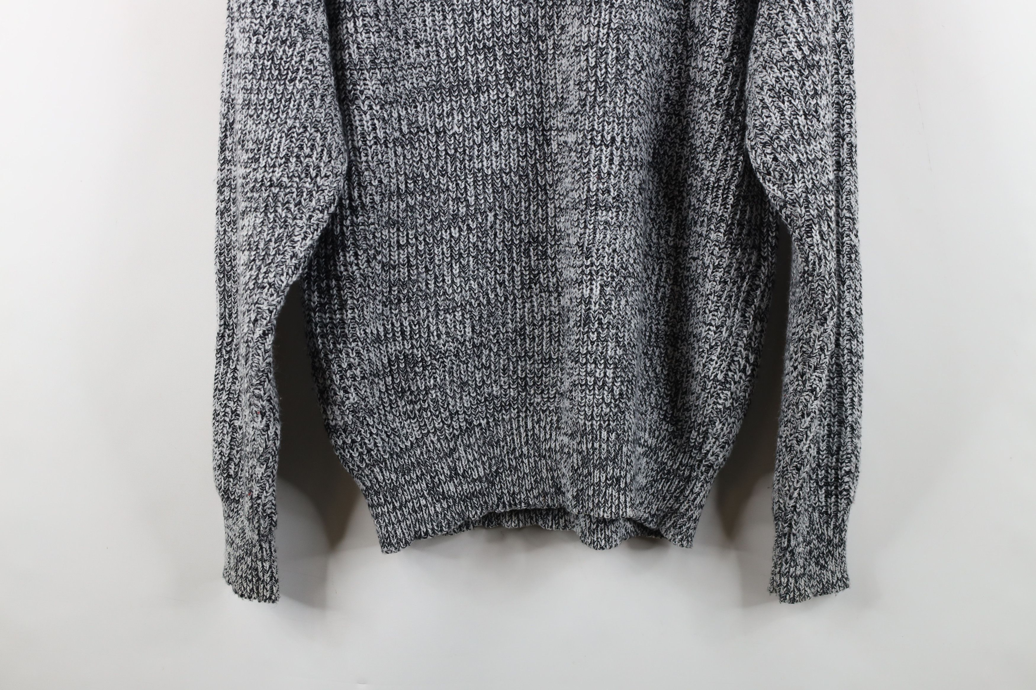 Vintage Vintage 90s Streetwear Blank Chunky Ribbed Knit Sweater Gray Size US M / EU 48-50 / 2 - 13 Thumbnail
