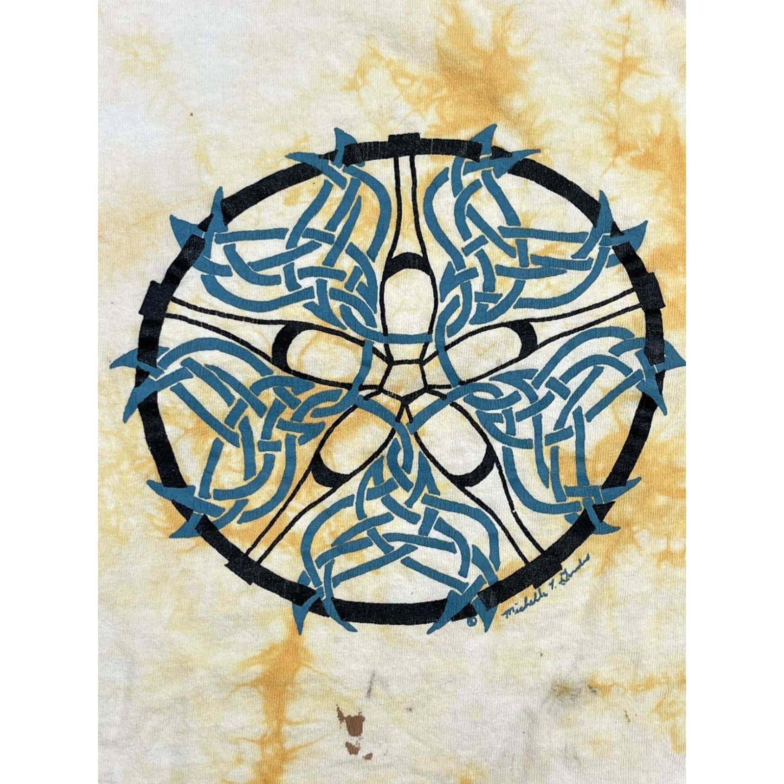 Vintage VINTAGE All Sport T-Shirt Celtic Mandala Tie Dye 90s Art Tee Unisex Adults Sz L Orange Short Sleeve Crew Neck Cotton Logo Art 90s Mens Womens Size US L / EU 52-54 / 3 - 3 Thumbnail
