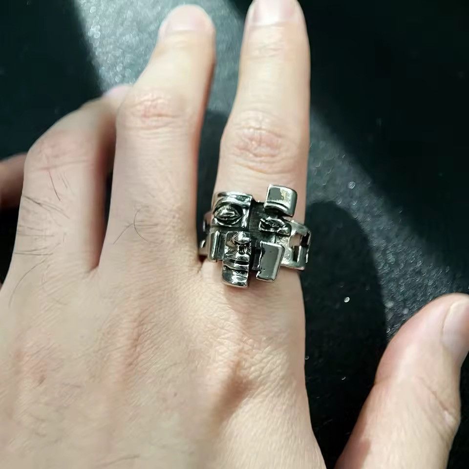 Other Retro Vintage Gothic Style Face Print Ring Size ONE SIZE - 1 Thumbnail