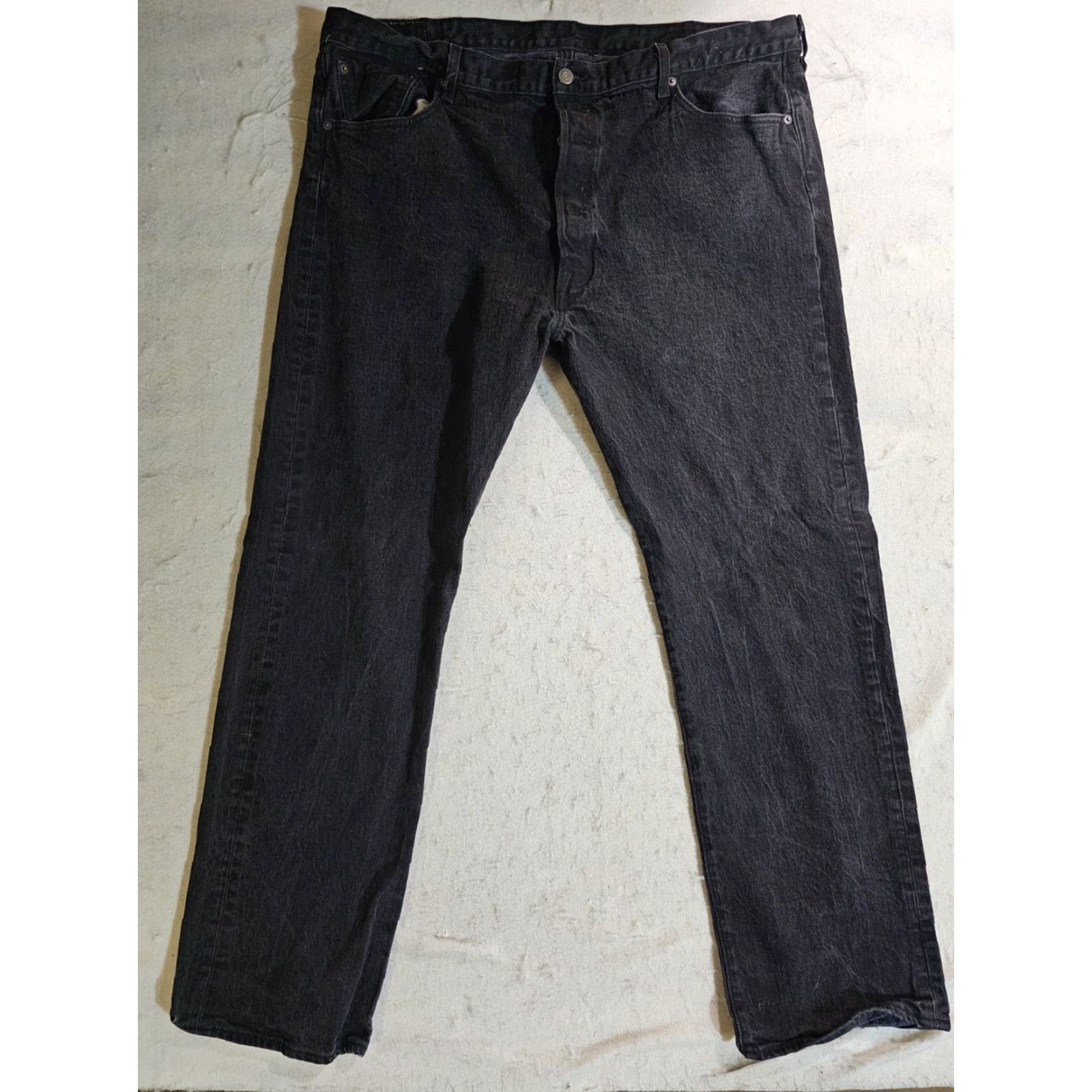Levi's VINTAGE Levi's 501 XX Jeans Black Cotton Denim Button Fly 44x32 Men's Regular 90s Vintage 501 Series Block Pattern Solid Charcoal Wash Size US 44 / EU 60 - 2 Thumbnail
