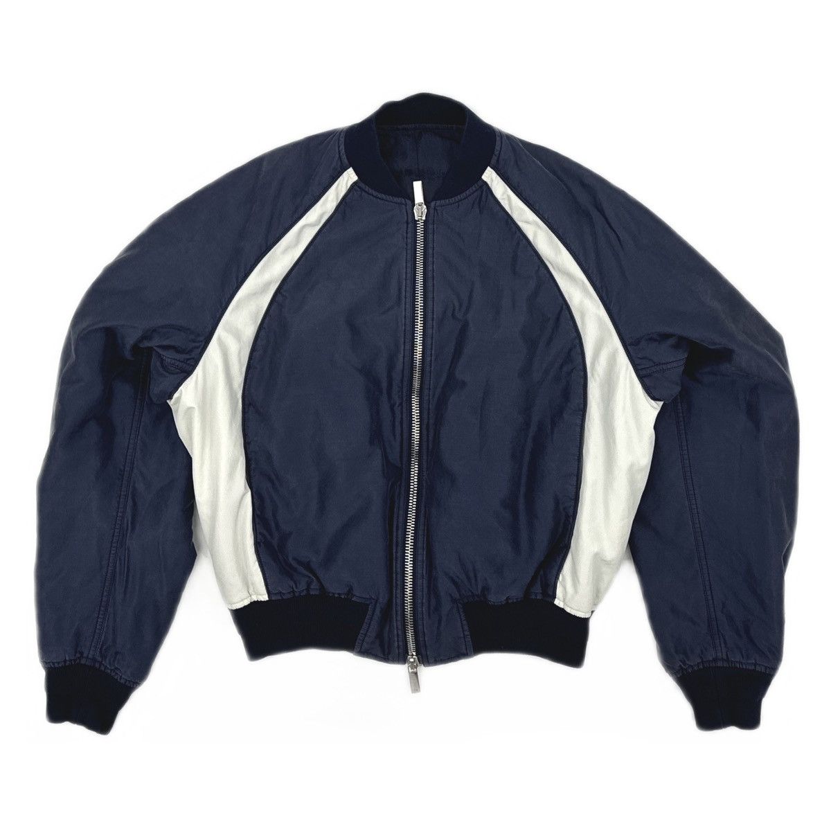 Dior × Jordan Brand Dior x Jordan collaboration silk bomber jacket in navy blue Size US XL / EU 56 / 4 - 2 Thumbnail
