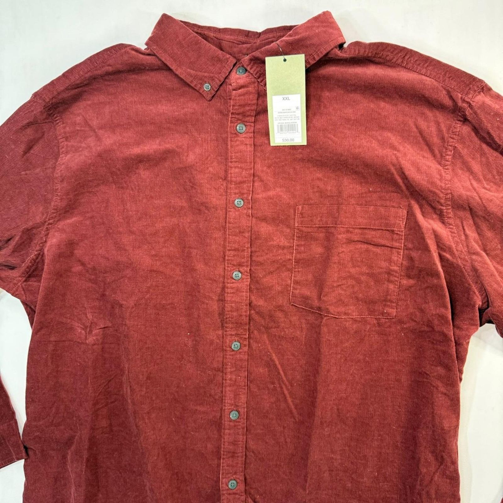 Goodfight NWT Goodfellow Mens Red corduroy button-down shirt Size US XXL / EU 58 / 5 - 2 Thumbnail