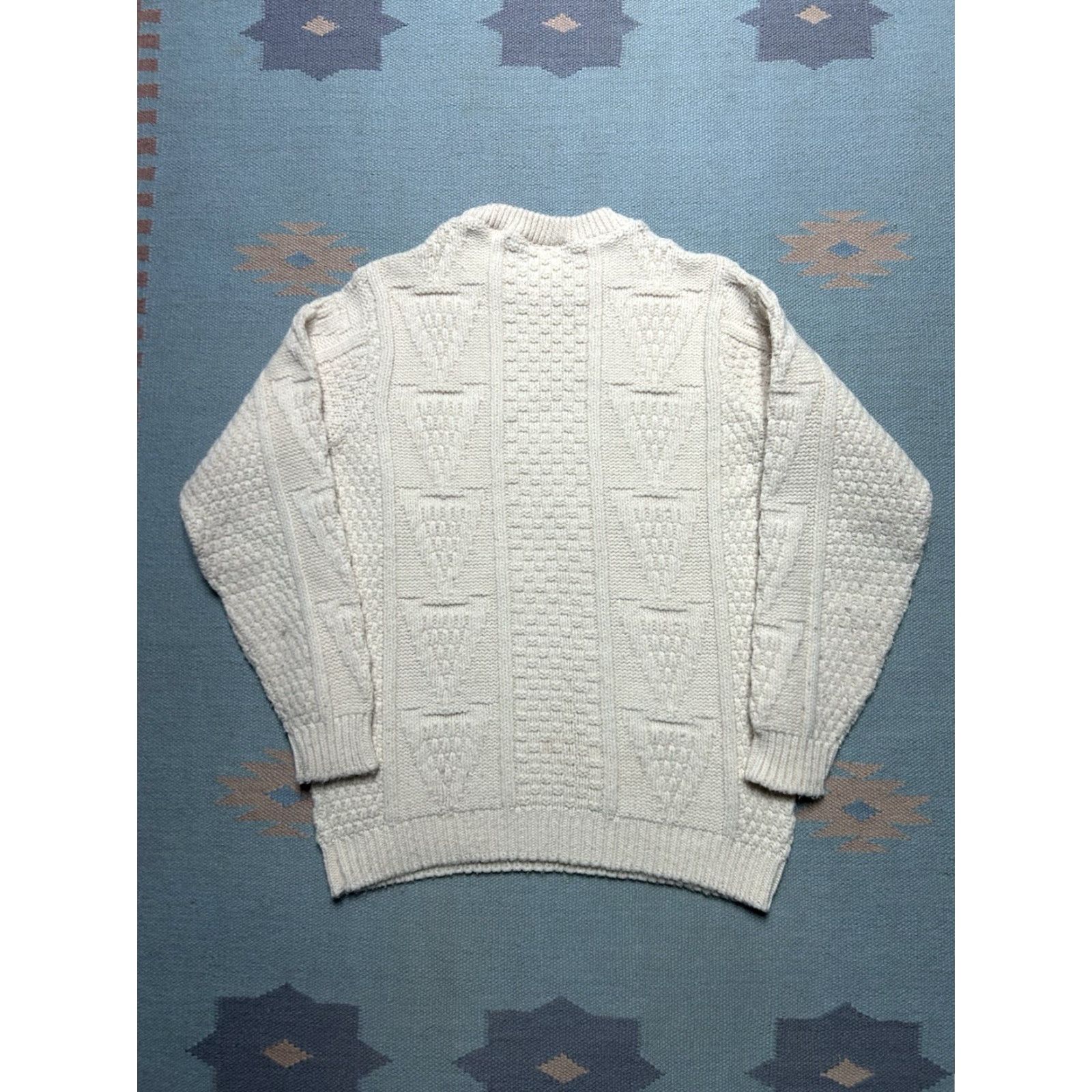 Vintage VINTAGE Alps Kilkenny Wool Sweater Cable-Knit Cream White Pullover Large Men Size US L / EU 52-54 / 3 - 5 Thumbnail
