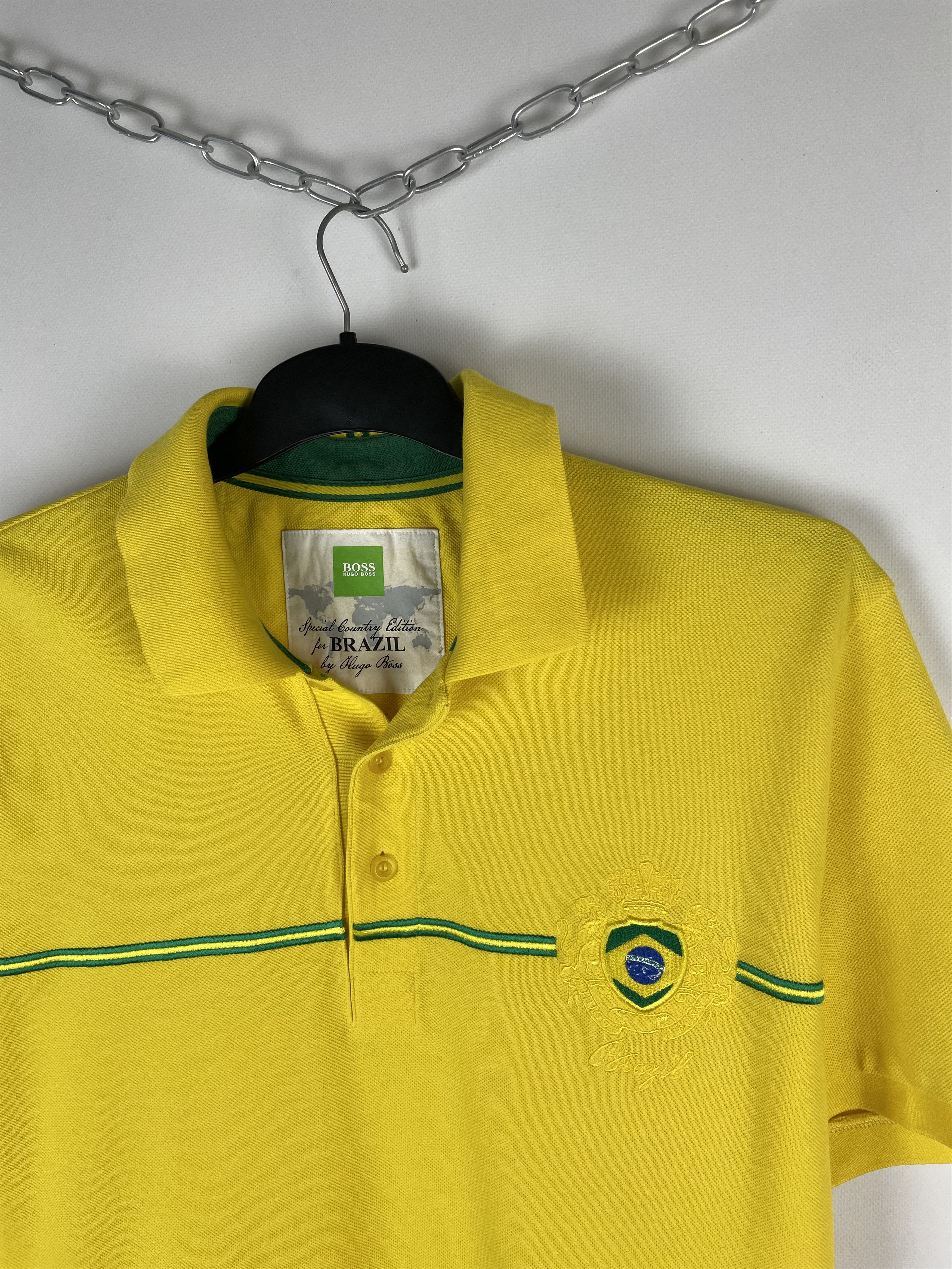 Hugo Boss Hugo Boss Yellow Brazil Polo T Shirt Logo Ralph Lauren style Size US XXL / EU 58 / 5 - 3 Thumbnail