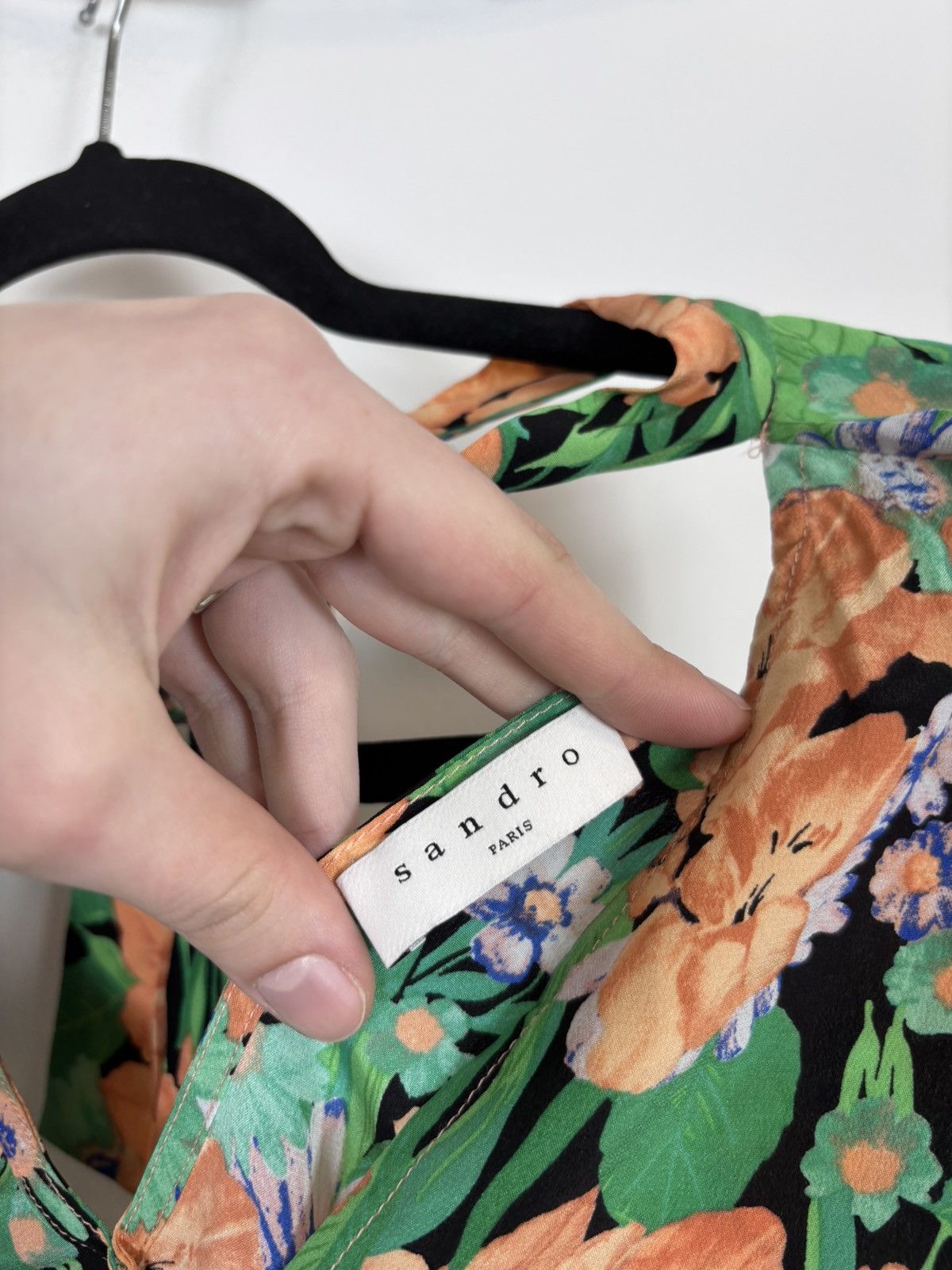 Sandro Sandro NWT Women’s Reda Floral Print Boho Silk Blouse Top Size S / US 4 / IT 40 - 17 Thumbnail