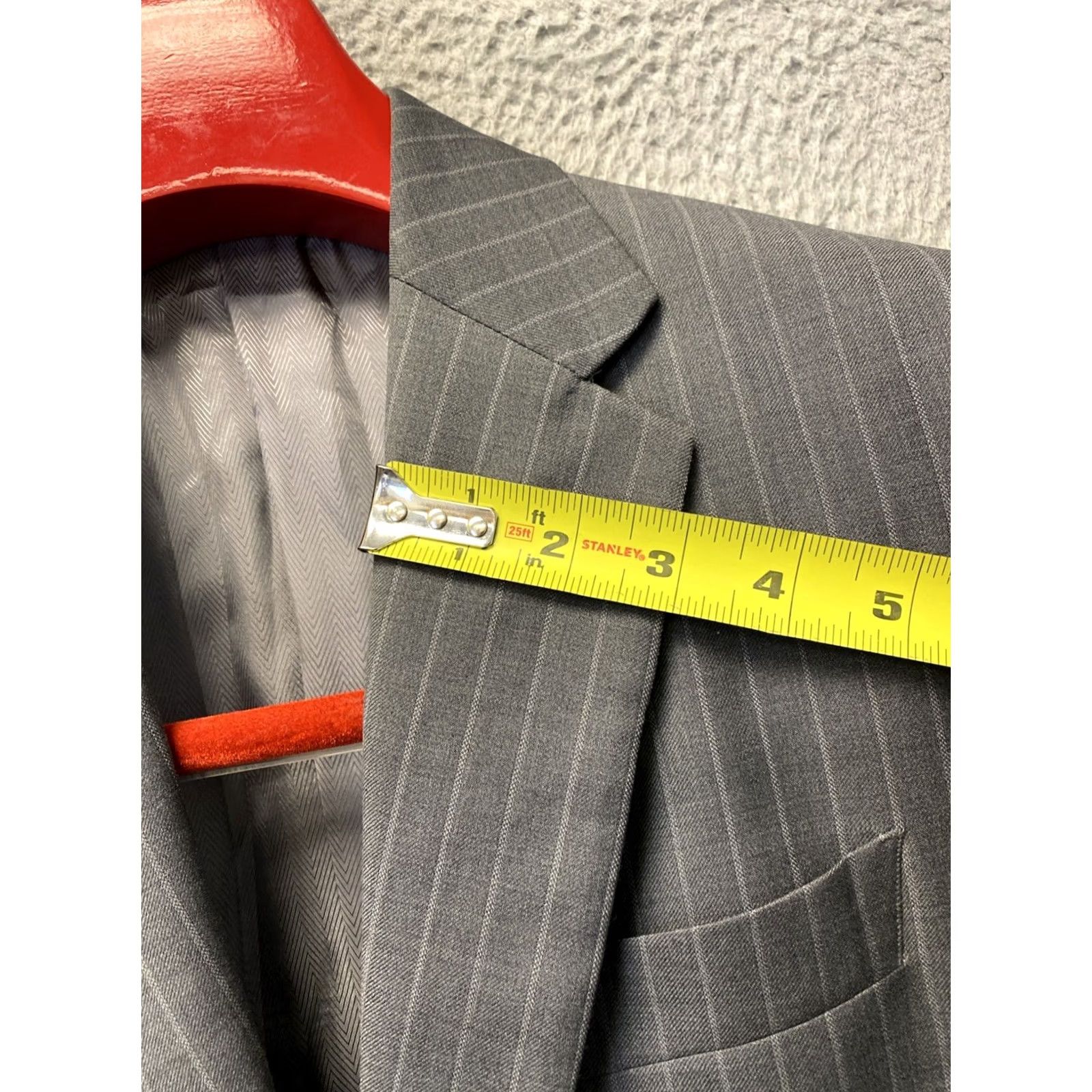 Joseph Abboud VINTAGE? No — Joseph Abboud Ermenegildo Zegna Wool Blazer 42S Gray Striped / 0917 Size 42R - 6 Thumbnail