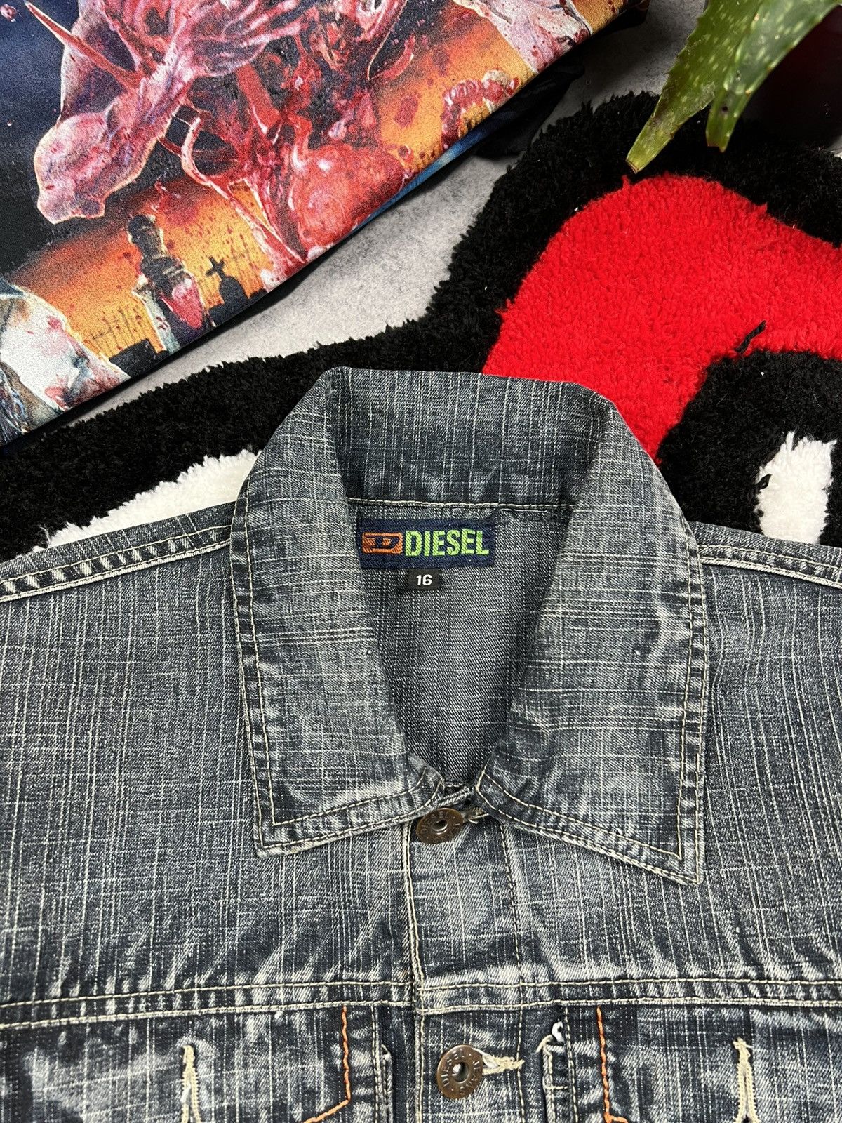 Japanese Brand Vintage Diesel Faded Distressed Racing Denim Y2K Jacket Size S / US 4 / IT 40 - 6 Thumbnail