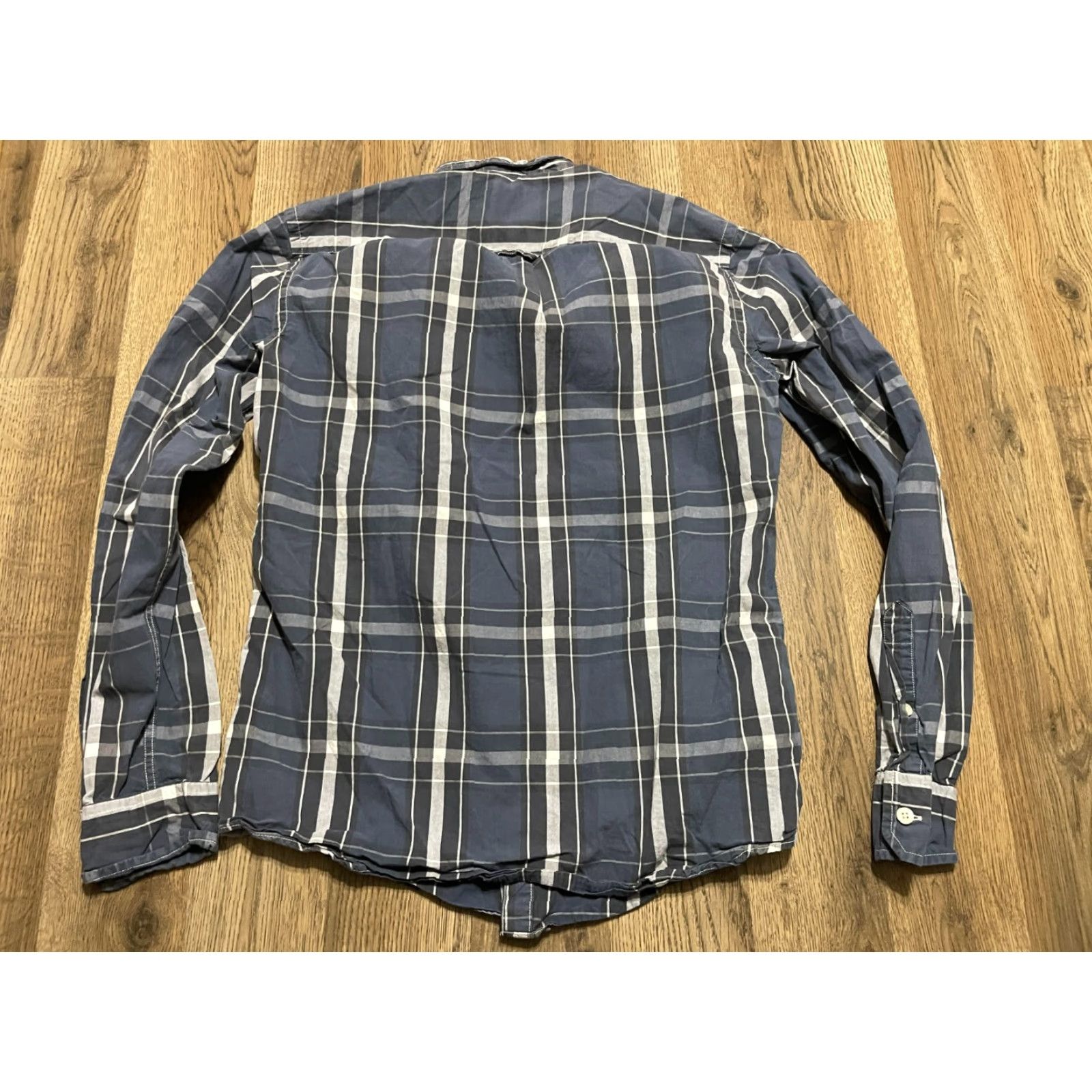 American Eagle Outfitters American Eagle Outfitters Shirt Mens XS Blue Plaid Button-Down Casual Long Sleeve Regular Collar Button-Up Size US XS / EU 42 / 0 - 2 Thumbnail