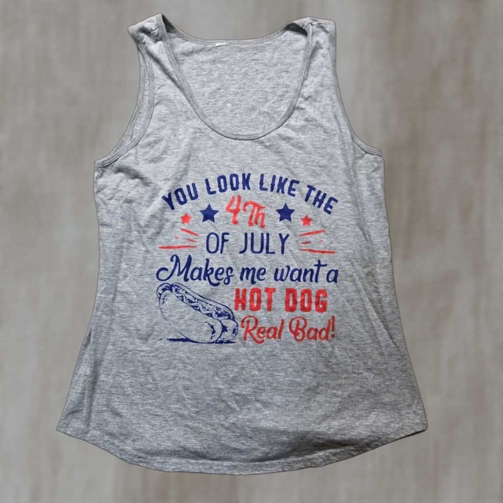 Vintage VINTAGE You Look Like 4th Of July Makes Me Want A Hot Dog Real Bad Men's T-Shirt Size US L / EU 52-54 / 3 - 1 Thumbnail