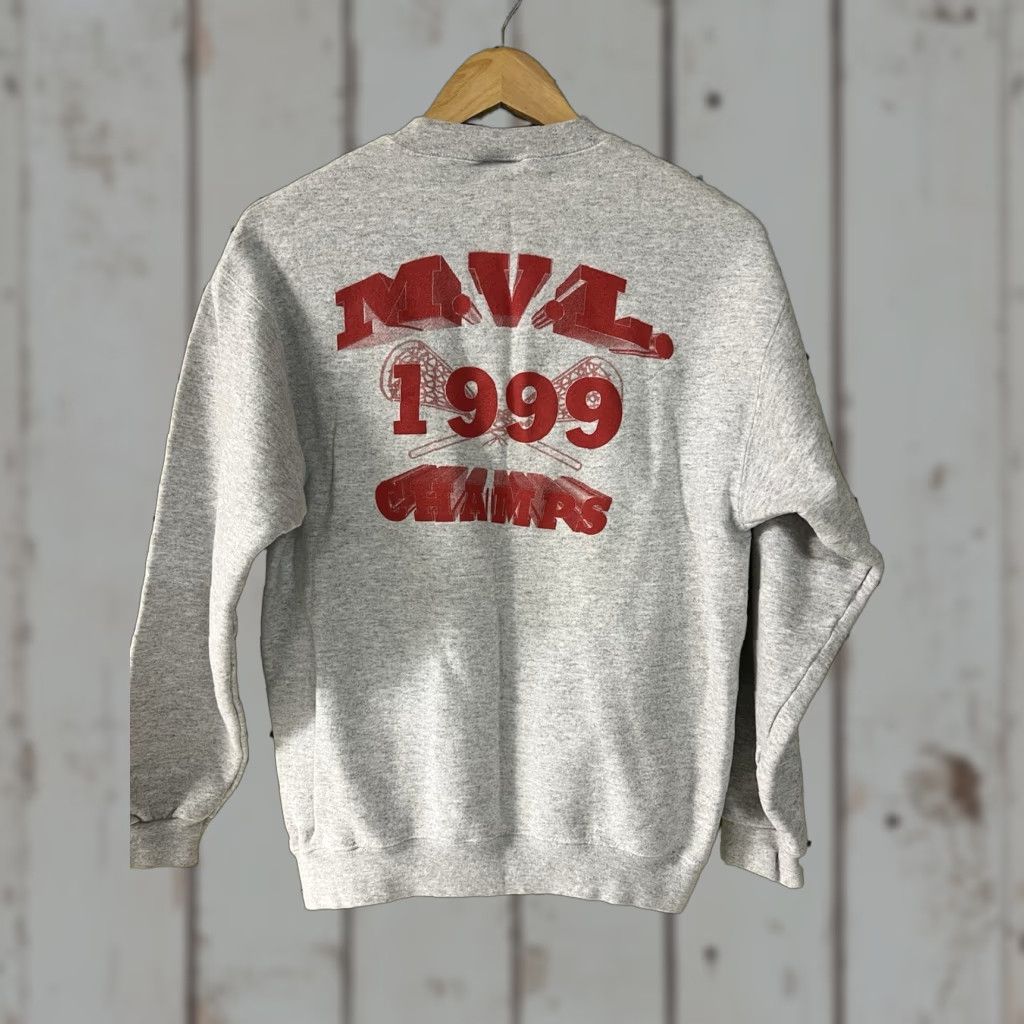 Lee VINTAGE Lee Sweatshirt Crewneck Lacrosse Gray M Vermont Girls Mens Women Unisex Adults Cotton Blend Pullover Long Sleeve Shirt 90s School Size US M / EU 48-50 / 2 - 1 Thumbnail