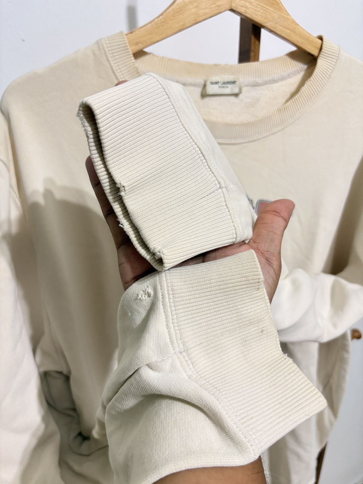 Saint Laurent Paris Saint Laurent Robot Destroyed Sweatshirt Size US M / EU 48-50 / 2 - 10 Thumbnail