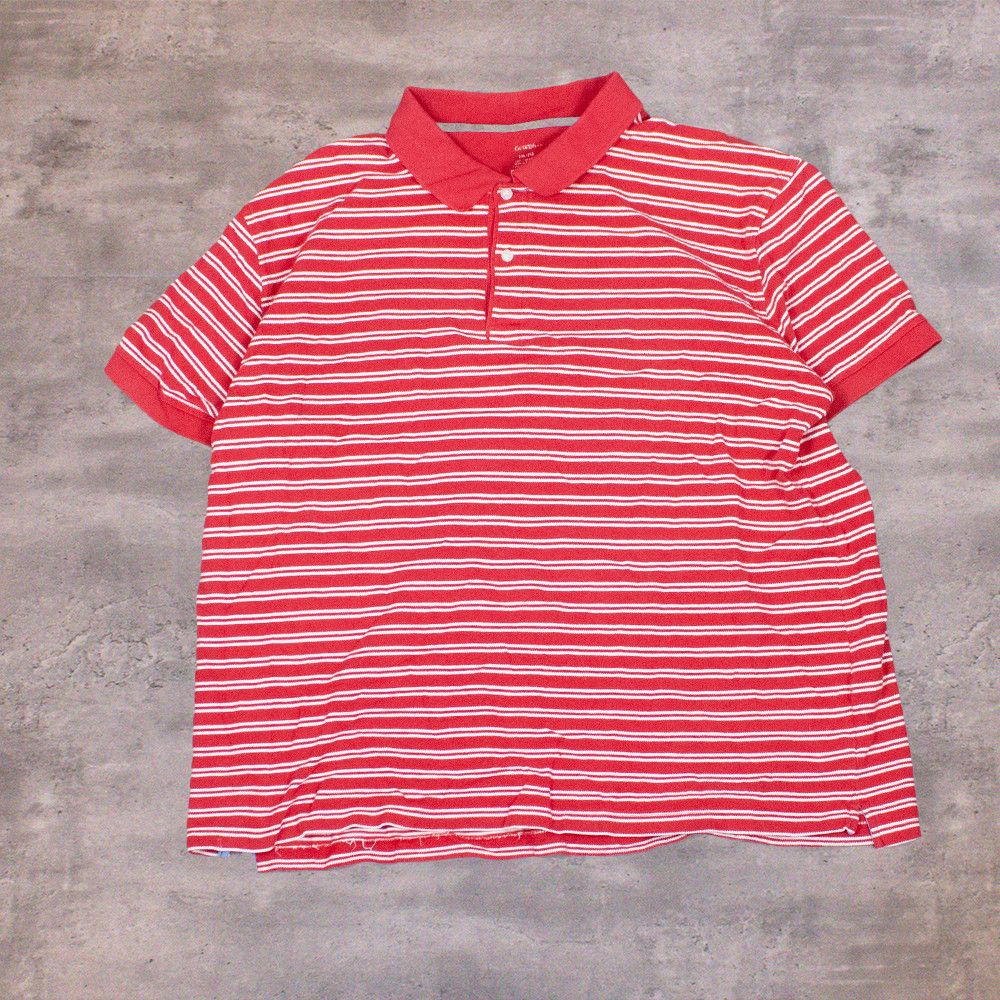 George Y2K 2000’s George Stripped Red Oversized Red Polo Size US XXL / EU 58 / 5 - 1 Thumbnail