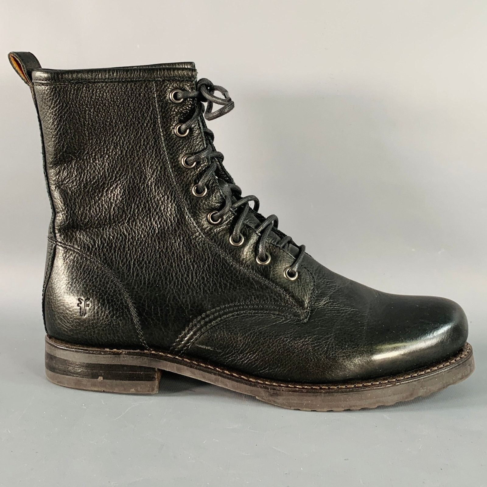 Frye FRYE Size 11 Black Leather Rubber Sole Lace-Up Boots Size US 11 / IT 41 - 2 Thumbnail