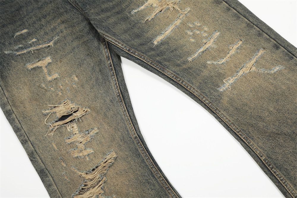 Japanese Brand × Jean Men's vintage distressed gradient loose punk ripped jeans Size US 32 / EU 48 - 6 Thumbnail