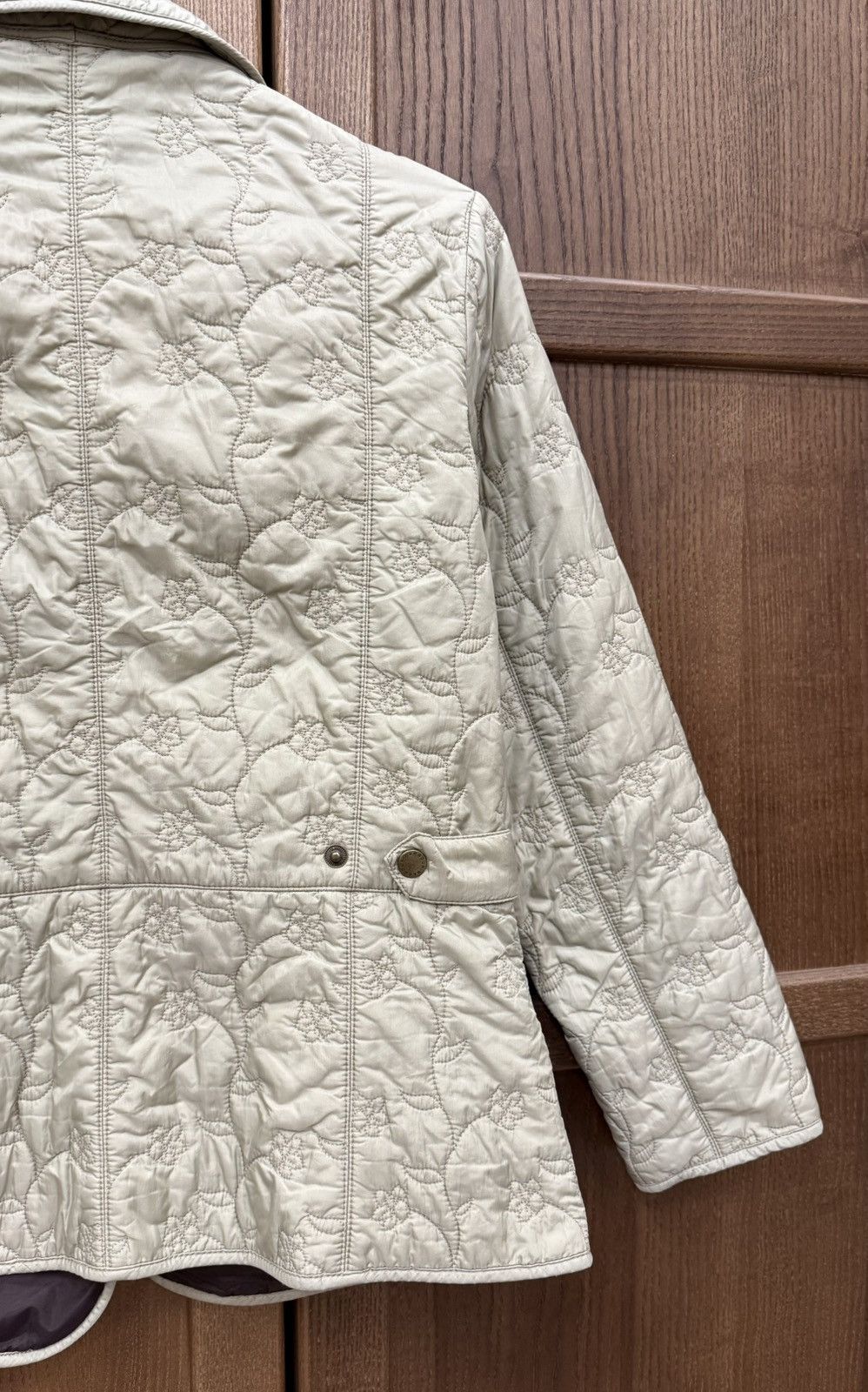 Barbour Barbour Flora Floral Cream Quilted Lightweight Jacket Size S / US 4 / IT 40 - 13 Thumbnail
