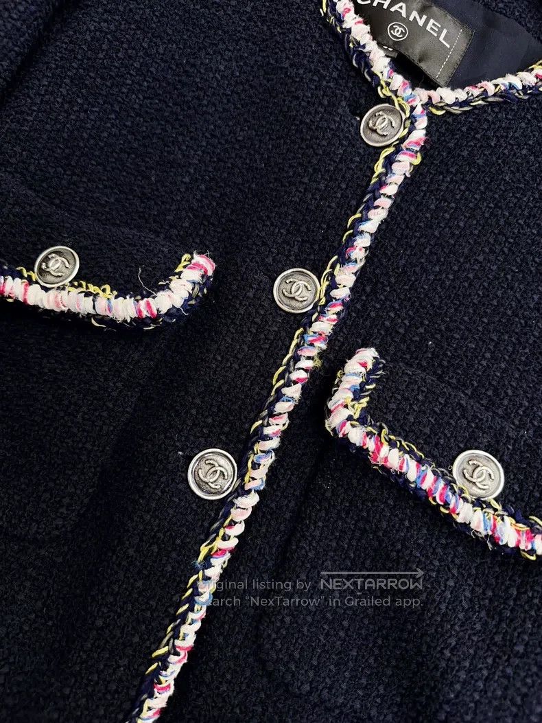 Chanel Chanel 21P dark blue colourful rolled edge two-pocket lant Size XS / US 0-2 / IT 36-38 - 3 Thumbnail