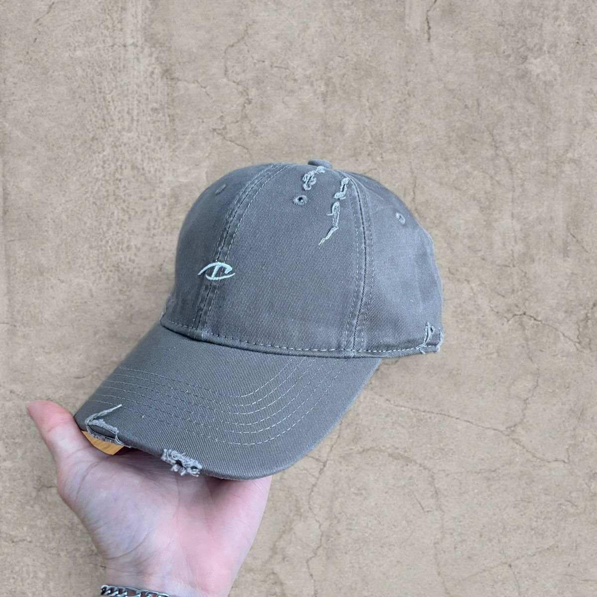 Japanese Brand Cool vintage style cap, beige grey with white logo. One size Size ONE SIZE - 1 Thumbnail