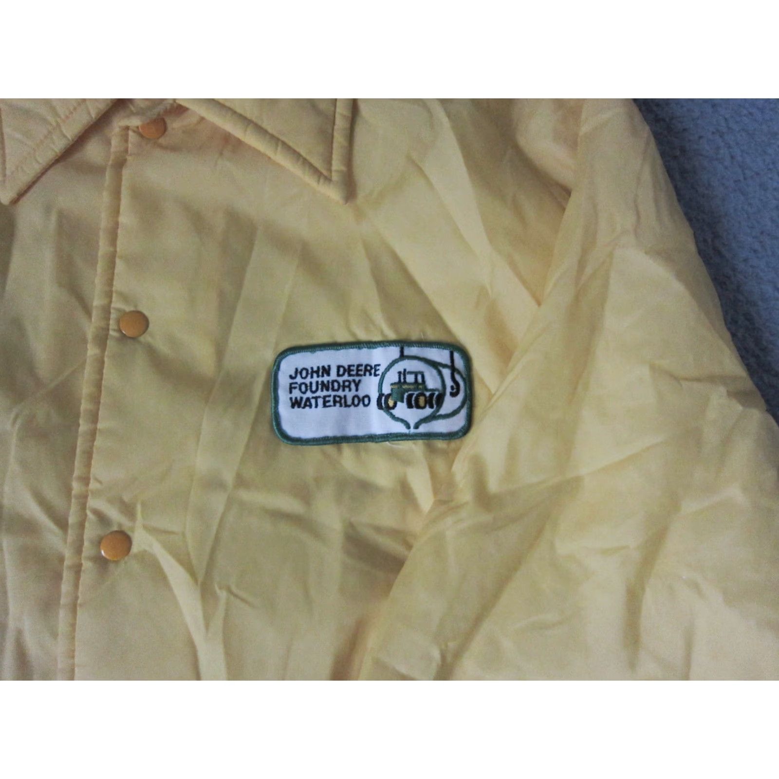 John Deere VINTAGE John Deere Jacket Mens L Yellow Bomber Satin Nylon UAW 80s Workwear Short Snap Coat Size US L / EU 52-54 / 3 - 2 Thumbnail