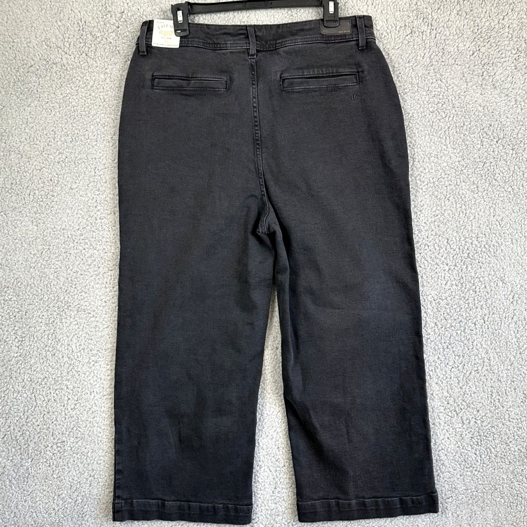FatFace Fat Face Keswick Jeans Cropped Wide Leg Womens 16R Black Denim NEW Pockets Comfort Stretch Size 38" / US 16 / IT 52 - 3 Thumbnail