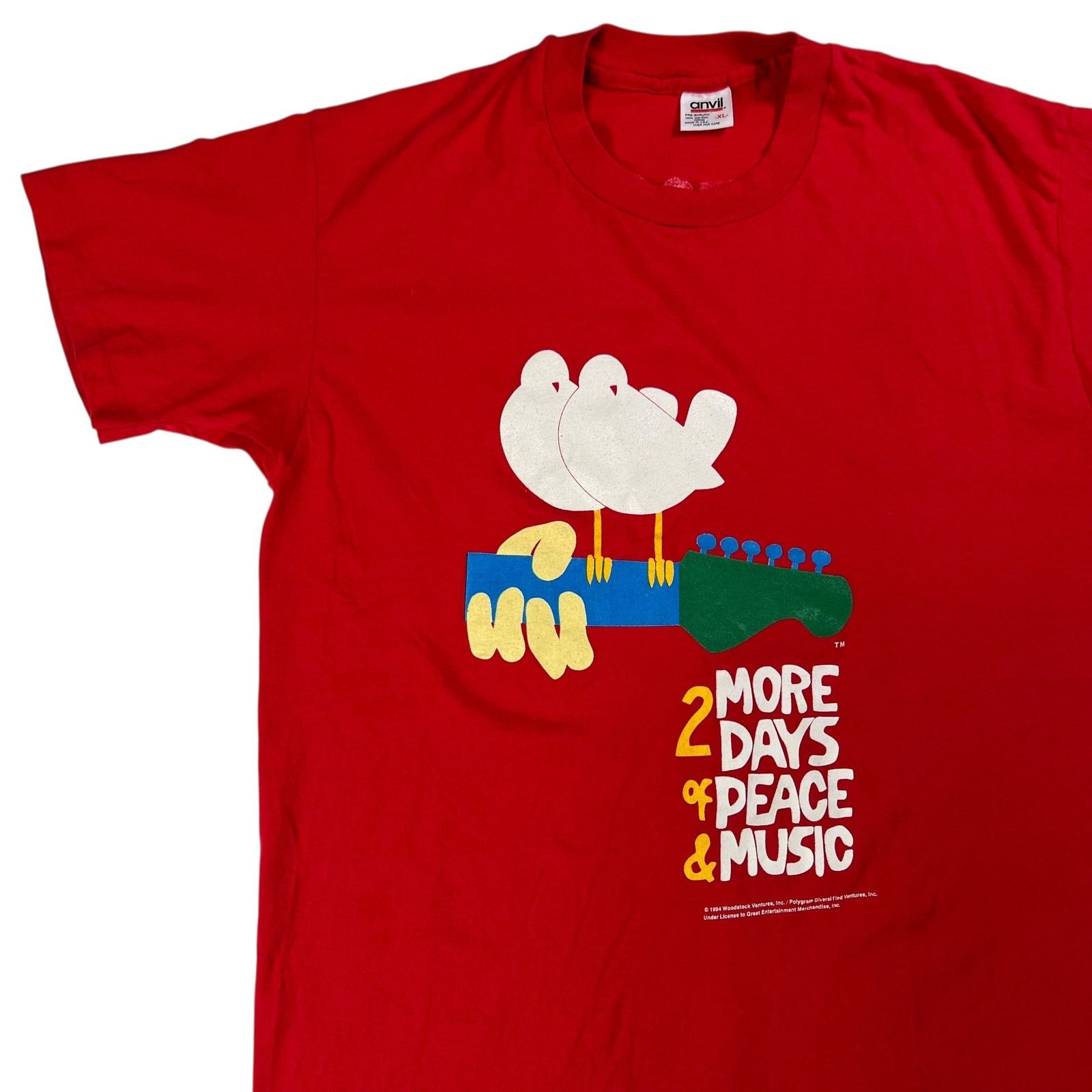 Anvil × Band Tees × Vintage Vintage 1994 Woodstock Festival 2 more days of peace tee Size US XL / EU 56 / 4 - 4 Thumbnail