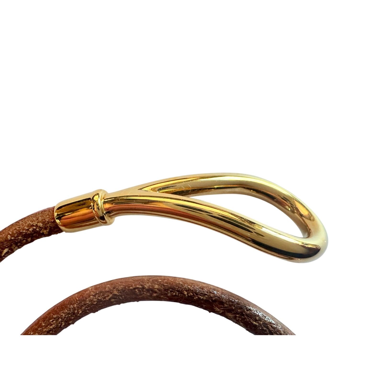 Hermes Hermès Jumbo Leather Hook Double Wrap Bangle Bracelet Choker Size ONE SIZE - 7 Thumbnail